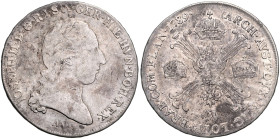 HAUS HABSBURG, Joseph II., 1765-1790, 1/2 Kronentaler 1789 A, Wien.
 f.ss
Her.195; J.43