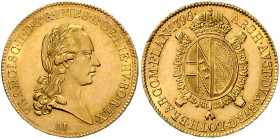 HAUS HABSBURG, Franz II. (I.), 1792-1835, Sovrano 1796 M, Mailand. 11,09g.
 GOLD, Prachtex., vz-st
Frbg.741a; Her.228