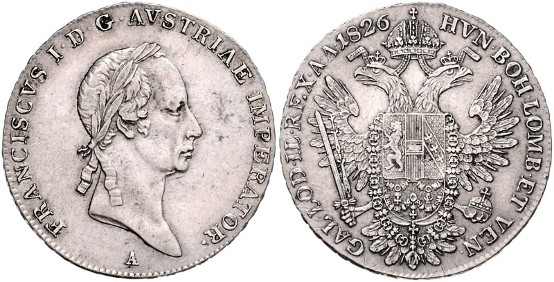 HAUS HABSBURG, Franz II. (I.), 1792-1835, 1/2 Konventionstaler (=Gulden) 1826 A,...