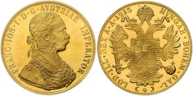 HAUS HABSBURG, Franz Joseph I., 1848-1916, 4 Dukaten 1915. Restrike. 39,7mm; 14,00g.
Ware ist MwSt-befreit
VAT tax free
GOLD, Vs.min.berührt, PP
K...