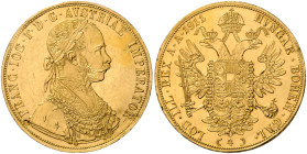 HAUS HABSBURG, Franz Joseph I., 1848-1916, 4 Dukaten 1911. 13,89g.
Ware ist MwSt-befreit
VAT tax free
GOLD, vz
Frbg.487; KM 2276