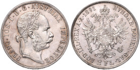 HAUS HABSBURG, Franz Joseph I., 1848-1916, Doppelgulden 1891.
 st
Dav.27; T.458; J.343