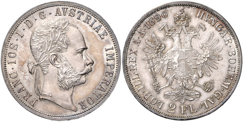 HAUS HABSBURG, Franz Joseph I., 1848-1916, Doppelgulden 1890.
st
Dav.27; T.458...