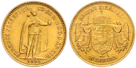 HAUS HABSBURG, Franz Joseph I., 1848-1916, 10 Kronen 1905 KB. 19mm; 3,38g.
Ware ist MwSt-befreit
VAT tax free
GOLD, ss
Frbg.252; KM 485