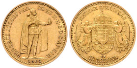 HAUS HABSBURG, Franz Joseph I., 1848-1916, 10 Kronen 1904 KB. 19,08mm; 3,38g.
Ware ist MwSt-befreit
VAT tax free
GOLD, ss
Frbg.252; KM 485