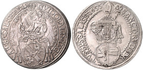 SALZBURG, ERZBISTUM, Guidobald Graf von Thun und Hohenstein, 1654-1668, Reichstaler 1655.
 ss
Dav.3505