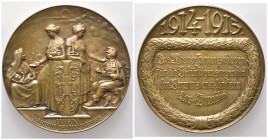 WIEN, STADT, Br.-Med. 1915 von Gurschner, a.d. Widmung vom Schwarz-Gelben Kreuz und dem Invalidenfond. Austria und weibliche, auf österreichischem Sch...