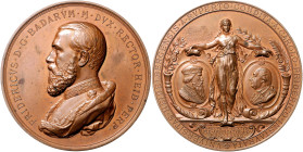 BADEN-DURLACH, Friedrich I., 1856-1907, Br.-Med. 1886 v.Götz/Schwenzer a.d. 500-Jahrfeier der Universität Heidelberg. Unif. Brb. Friedrichs I. l. Rs.B...
