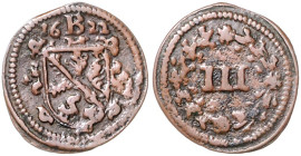 BAMBERG, BISTUM, Johann Gottfried von Aschhausen, 1609-1622, Kipper-Kupfer- 3 Heller 1622. 18,6mm; 1,27g; 12h.
 ss-vz
Krug 215; Heller 92; Kraaz 41;...