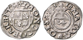 BARBY, Albrecht Friedrich und Jost Günther, 1617-1641/1651, Groschen =1/24 Taler 1618. 20mm; 1,35g; 3h.
 ss+
Mehl 105f