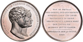 BAYERN, Maximilian I. Joseph, 1806-1825, Silbermed. 1810 v.Losch a.d. Besuch des Sohnes u. nachmaligen Königs Ludwig u. seiner Gemahlin Therese in Inn...