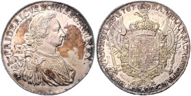 BRANDENBURG-PREUSSEN, Friedrich II. der Große, 1740-1786, Levantetaler 1767. Geharnischtes belorb. Brustb. r. Rs.Gekrönter Adler l. mit gekröntem Wapp...