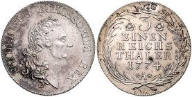 BRANDENBURG-PREUSSEN, Friedrich II. der Große, 1740-1786, 1/3 Taler 1774 A, Berlin.
 vz-st
Old.75; v.Schr.538