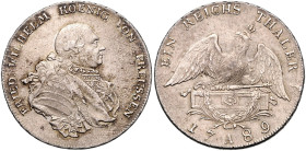 BRANDENBURG-PREUSSEN, Friedrich Wilhelm II., 1786-1797, Taler 1789 A.
 ss-vz
Dav.2597; J.23; v.Schr.26