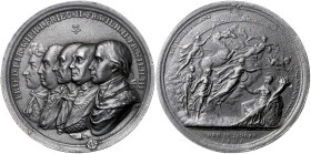 BRANDENBURG-PREUSSEN, Friedrich Wilhelm III., 1797-1840, Eisen-Gussmed. 1801 v.Loos a.d. Jahrhundertfeier des Königreichs Preußen. Brb. der fünf König...