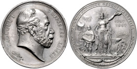 BRANDENBURG-PREUSSEN, Wilhelm II., 1888-1918, Zinnmed. 1897 von Mayer & Wilhelm, a.d. 100. Geburtstag von Wilhelm I., Kopf r., darunter Eichenzweig. R...