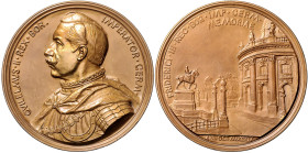 BRANDENBURG-PREUSSEN, Wilhelm II., 1888-1918, Br.-Med. 1905 von Haverkamp a.d. Eröffnung des Bodemuseums. Geharn. Brustb. l. Rs.Museum und Reiterstand...