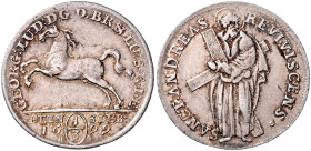 BRAUNSCHWEIG UND LÜNEBURG, LINIE CALENBERG-HANNOVER, Georg Ludwig, 1698-1714, 1/3 Taler 1699 HB, Clausthal. St.Andreasberger Ausbeute. 31mm; 6,50g; 12...