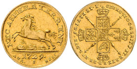 BRAUNSCHWEIG UND LÜNEBURG, LINIE CALENBERG-HANNOVER, Georg II., 1727-1760, Dukat 1729 S, Clausthal. 21,4mm; 3,45g. Jahreszahl fehlt in der Literatur, ...