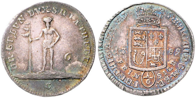 BRAUNSCHWEIG UND LÜNEBURG, LINIE CALENBERG-HANNOVER, Georg III., 1760-1820, 1/6 ...
