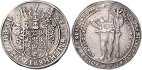 BRAUNSCHWEIG UND LÜNEBURG, LINIE LÜNEBURG-CELLE, Friedrich von Celle, 1636-1648, Reichstaler o.J.(1644). Wilder Mann. 41,5mm; 28,62g; 2h.
 Felder geg...