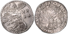 BRAUNSCHWEIG UND LÜNEBURG, LINIE WOLFENBÜTTEL, Heinrich Julius, 1589-1613, Reichstaler 1599, Goslar. Sog.`Wespentaler`. 28,99g.
 f.vz
Dav.9093; We.6...