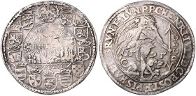 BRAUNSCHWEIG UND LÜNEBURG, LINIE WOLFENBÜTTEL, Heinrich Julius, 1589-1613, Reichstaler 1595, Goslar. Sog.'Rebellentaler'.
 schöne Patina, ss-vz/ss
D...