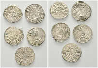 BRAUNSCHWEIG UND LÜNEBURG, LINIE WOLFENBÜTTEL, Friedrich Ulrich, 1613-1634, Lot von 5 Stk., 1/24 Taler 1619 (3x versch. Varianten). DAZU: 2x 1/24 Tale...