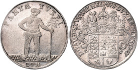 BRAUNSCHWEIG UND LÜNEBURG, LINIE WOLFENBÜTTEL, August Wilhelm, 1714-1731, Reichstaler 1727 EPH, Zellerfeld. 44,8mm; 29,28g; 12h.
 Felder geglättet, s...