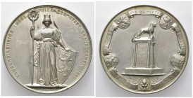 BRAUNSCHWEIG, STADT, Zinnmed. 1861 von Kullrich. 1000-jähr. Jubiläum der Stadt. 51mm; 54,54g.
 ss-vz
Sommer II K34