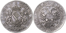 BREMEN, STADT, Doppelter Reichstaler 1668 (aus 1666). Mit Titel Leopold I. 56,38g.
 sehr selten, ss-vz
Dav.5109; Jungk 503