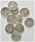 COBURG, STADT, Fränkische Münzvereinigung von 1395-1397, Lot von 10 Stk., Pfennig o.J., Coburg. Mohrenkopf l. Rs.Steigender Löwe l. Gesamtgewicht 5,60...