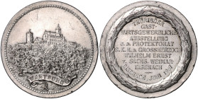 EISENACH, STADT, Versil.Br.-Med. 1907 von Lauer, a.d. Thüringer Gastwirtschaftsgewerbliche Ausstellung in Eisenach. Wartburg. Rs.10 Zeilen Schrift im ...