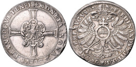 FRANKFURT AM MAIN, STADT, Reichstaler 1638. Mit Titel Ferdinand II. 42mm; 27,26g; 12h.
 kl.Rf., ss/ss+
Dav.5294