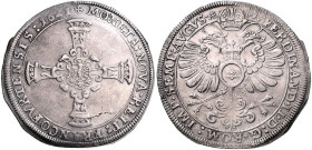 FRANKFURT AM MAIN, STADT, Reichstaler 1621. Mit Titel Ferdinand II. 42,5mm, 28,44g; 12h.
 Zainende, ss+
Dav.5289; JuF.368a