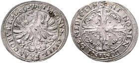 FRANKFURT AM MAIN, STADT, Turnose 1689, Mzm. Johann Jeremias Freytag. 24mm; 1,76g; 12h.
 ss/vz
J.u.F.572