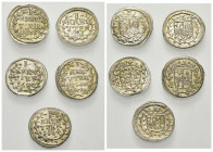 FRIEDBERG, BURGGRAFSCHAFT, Hans Eitel Diede zum Fürstenstein, 1671-1685, Lot von 5 Stk., Kreuzer 1680 (2x, 1x mit RA), 1682, 1684, 1686. Gesamtgewicht...