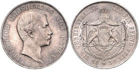 BADEN, Friedrich I., 1856-1907, Vereinstaler 1858.
 st
AKS 123; T.30