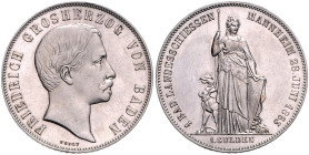 BADEN, Friedrich I., 1856-1907, Gedenkgulden 1863. Badisches Landesschießen Mannheim.
 vz
AKS 136; J.78