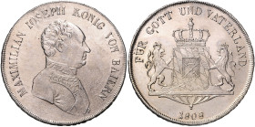 BAYERN, Maximilian I. Joseph, 1806-1825, Konventionstaler 1808.
 vz+
AKS 48; T.43