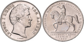 BAYERN, Ludwig I., 1825-1848, Geschichtsdoppeltaler 1839. Reitersäule.
 vz
AKS 100; T.77; Dav.583