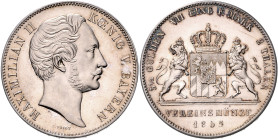 BAYERN, Maximilian II., 1848-1864, Doppeltaler 1855.
 f.st
AKS 146; T.91; Dav.601