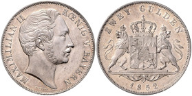 BAYERN, Maximilian II., 1848-1864, Doppelgulden 1852.
 f.st
AKS 150; T.90; Dav.600