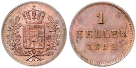 BAYERN, Maximilian II., 1848-1864, Heller 1852. 14,5mm; 0,72g.
 st
AKS 162; J.55