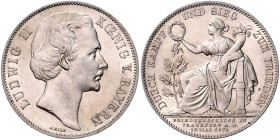 BAYERN, Ludwig II., 1864-1886, Vereinstaler 1871. Sog. Siegestaler.
 st
AKS 188; T.107; Dav.615
