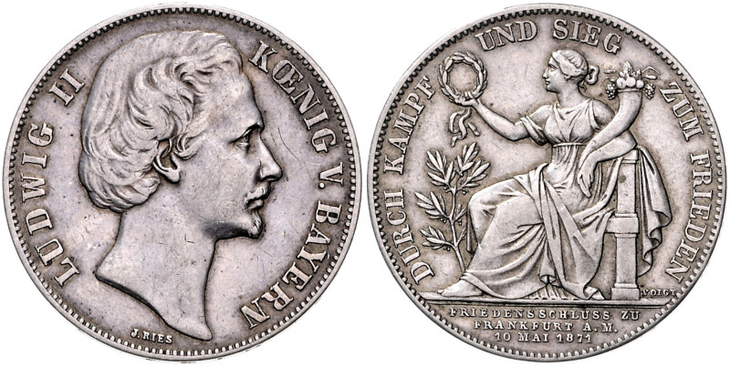 BAYERN, Ludwig II., 1864-1886, Vereinstaler 1871. Sog. Siegestaler. 33mm; 18,44g...