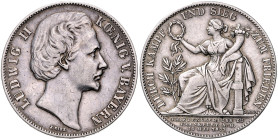 BAYERN, Ludwig II., 1864-1886, Vereinstaler 1871. Sog. Siegestaler. 33mm; 18,44g; 12h.
 ss-vz
AKS 188; T.107; Dav.615