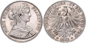 FRANKFURT, Freie Stadt, 1815-1866, Doppeltaler 1866.
 st
AKS 4; T.145; Dav.651