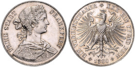 FRANKFURT, Freie Stadt, 1815-1866, Vereinstaler 1860.
 st
AKS 8; T.142; Dav.649