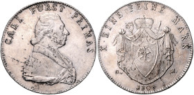 FRANKFURT, GROSSHERZOGTUM, Carl Theodor von Dalberg, 1806-1815, Konventionstaler 1808.
 st
AKS 2; T.128; Dav.808